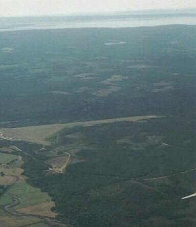 Photo west over Stanley Airport to Barrens and Avon River