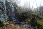 Hidden falls on Fundy shore, NS
