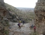 Rock ledge in mountain canyon, NM