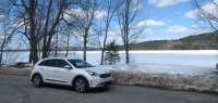 A frozen Maine lake on Rt 6.